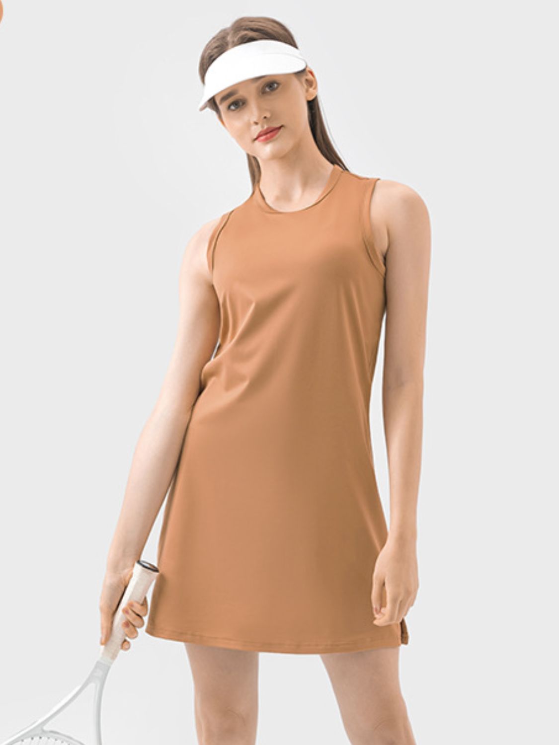 Round Neck Sleeveless Active Dress